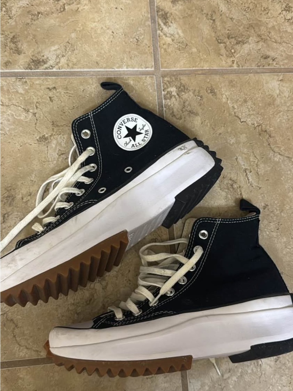 Converse Black High-Top Platform Sneakers with Gum Tread